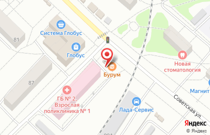 Киоск по продаже хлебобулочных изделий на Советской улице на карте