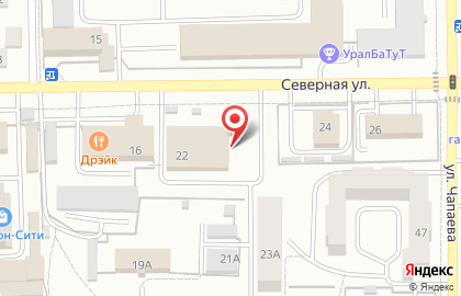 Салаватская городская прачечная на Северной улице на карте