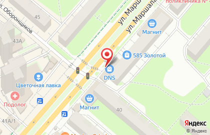 Супермаркет цифровой и бытовой техники DNS на улице Маршала Рыбалко на карте
