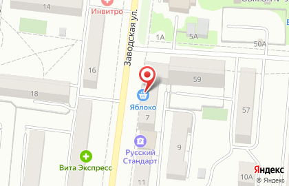 Супермаркет Яблоко в Верх-Исетском районе на карте
