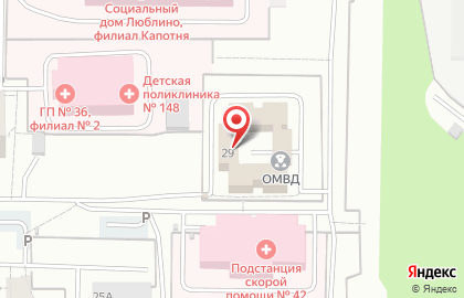 Отдел МВД России по району Капотня г. Москвы на карте