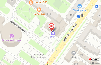 Банк ВТБ в Брянске на карте