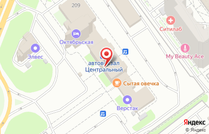 Центральный автовокзал в Самаре на карте