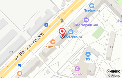 Волгоградский филиал Банкомат, КБ Центр-инвест на улице Маршала Рокоссовского на карте