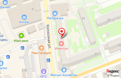Салон оптики Оптика Нижегородская на Колхозной улице в Городце на карте