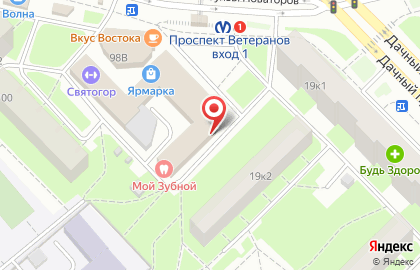 Медицинская оптика центр на проспекте Ветеранов на карте
