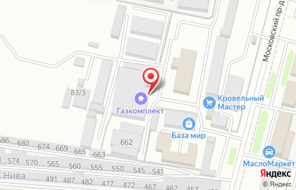 Компания по продаже и монтажу газового оборудования Газкомплект на Московском проспекте на карте