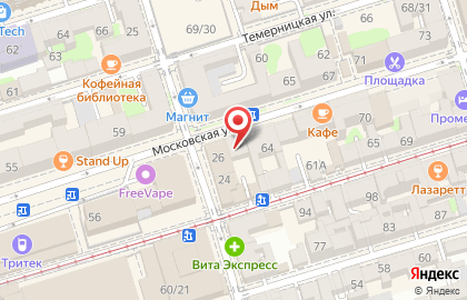 Ростовский филиал Банкомат, БАНК УРАЛСИБ на Московской улице на карте
