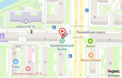 Новокузнецкий краеведческий музей на Пионерском проспекте на карте