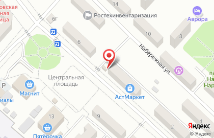 Продовольственный магазин на Центральной улице на карте
