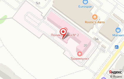 Городская клиническая больница №1 им. Кабанова А.Н. на проспекте Комарова, 20 на карте