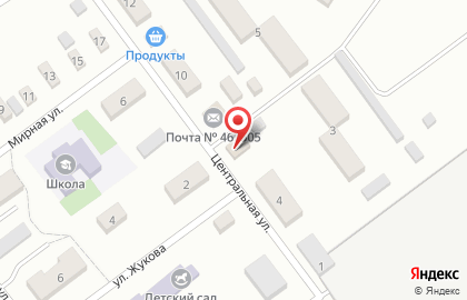 Продуктовый магазин РайПО на Центральной улице на карте