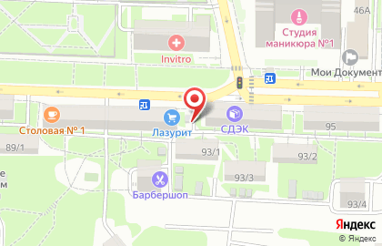 Октябрьский район Киоск по продаже фруктов и овощей на проспекте Ленина на карте