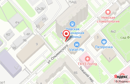 Новая Фактория на улице Ольминского на карте