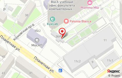 Автомоечный комплекс Аэробус на Планетной улице на карте
