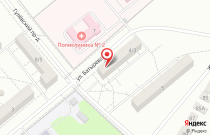 Продуктовый магазин на ул. Батырева, 4 на карте