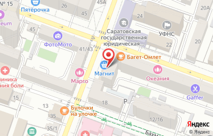 Супермаркет Магнит в Октябрьском районе на карте