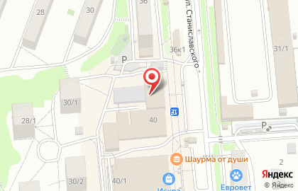 ИКБ Совкомбанк, филиал в г. Новосибирске, Отдел кредитования, выдача товаров в кредит на улице Станиславского на карте