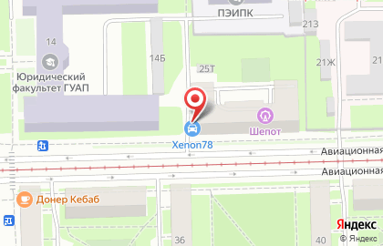 Торгово-сервисный центр Xenon78 на Авиационной улице на карте