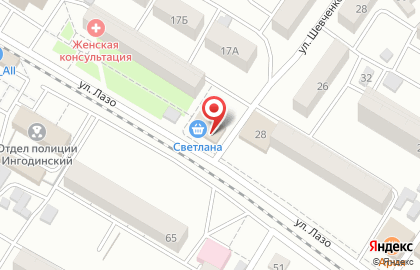 Продуктовый магазин Светлана на улице Лазо на карте