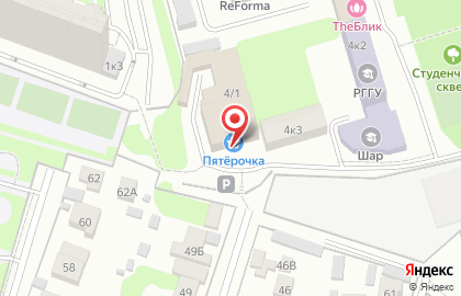 Супермаркет Пятёрочка в Москве на карте