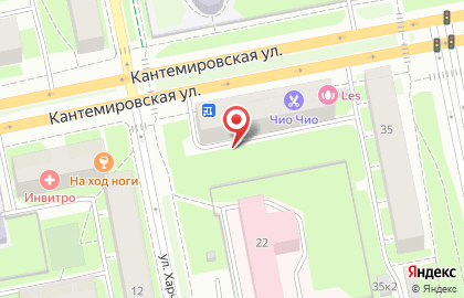 Печатная лавка на Кантемировской улице на карте