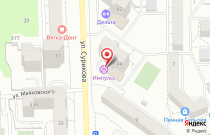 Подростково-молодежный клуб Импульс на улице Сурикова на карте