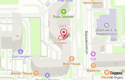 Медицинская компания Инвитро на Варшавской улице на карте