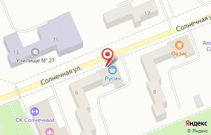 Продовольственный магазин Русич на Солнечной улице на карте