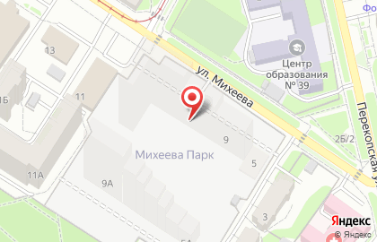 Автостоянка на ул. Михеева, 7 на карте