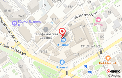 Торговый центр Южный на Астраханской улице на карте