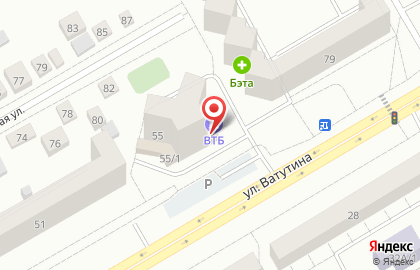 ХАНТЫ-МАНСИЙСКИЙ БАНК ОТКРЫТИЕ на улице Ватутина на карте