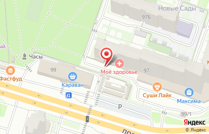 Салон оптики Контакт в Октябрьском районе на карте