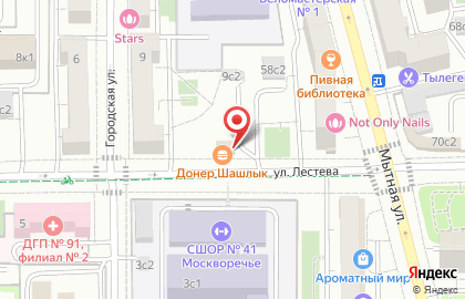Продовольственный магазин в Москве на карте