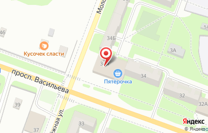 Супермаркет цифровой и бытовой техники DNS на проспекте Васильева на карте