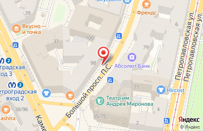 Магазин женской одежды Империя платья в Петроградском районе на карте