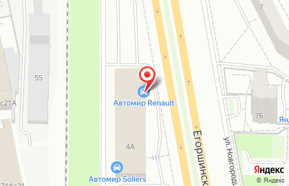 Официальный дилер Renault Автомир на улице Новгородцевой, 4а на карте