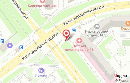 Магазин по продаже овощей и фруктов на Комсомольском проспекте на карте