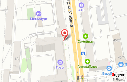 Киоск по продаже хлебобулочных изделий Форнакс на улице Карла Маркса на карте