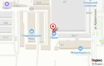 Автосервис Гараж на улице Адоратского на карте