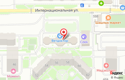 Сильва на Интернациональной улице на карте