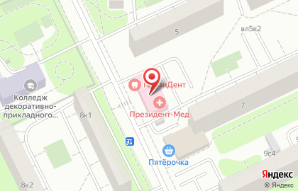 Многопрофильный медицинский комплекс Президент на Якорной улице на карте
