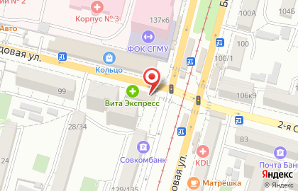 Киоск по продаже овощей и фруктов в Октябрьском районе на карте