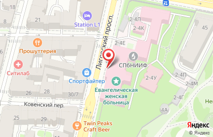 Клиника Санкт-Петербургский НИИ фтизиопульмонологии на Лиговском проспекте на карте