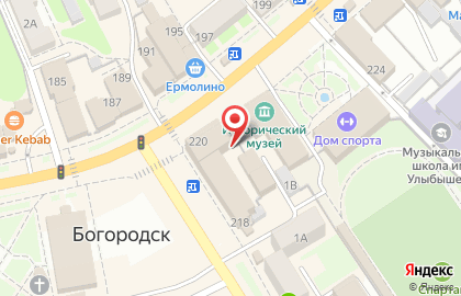 Киоск по продаже печатной продукции, г. Богородск на улице Ленина на карте