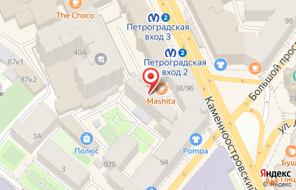Сеть магазинов и гипермаркетов укрепления семьи Розовый Кролик на метро Петроградская на карте