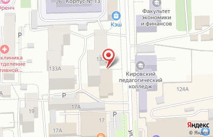Столовая в Кирове на карте