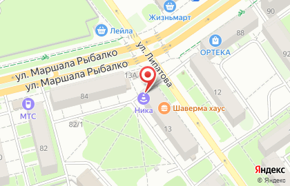 Автошкола Ника на улице Адмирала Ушакова на карте