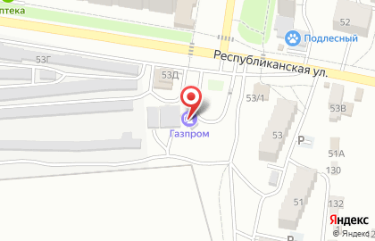 СТО Газпром на Республиканской улице на карте