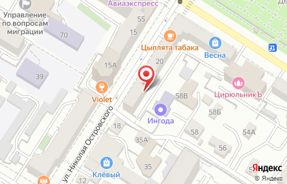 Интернет-провайдер МегаЛинк на улице Николая Островского на карте